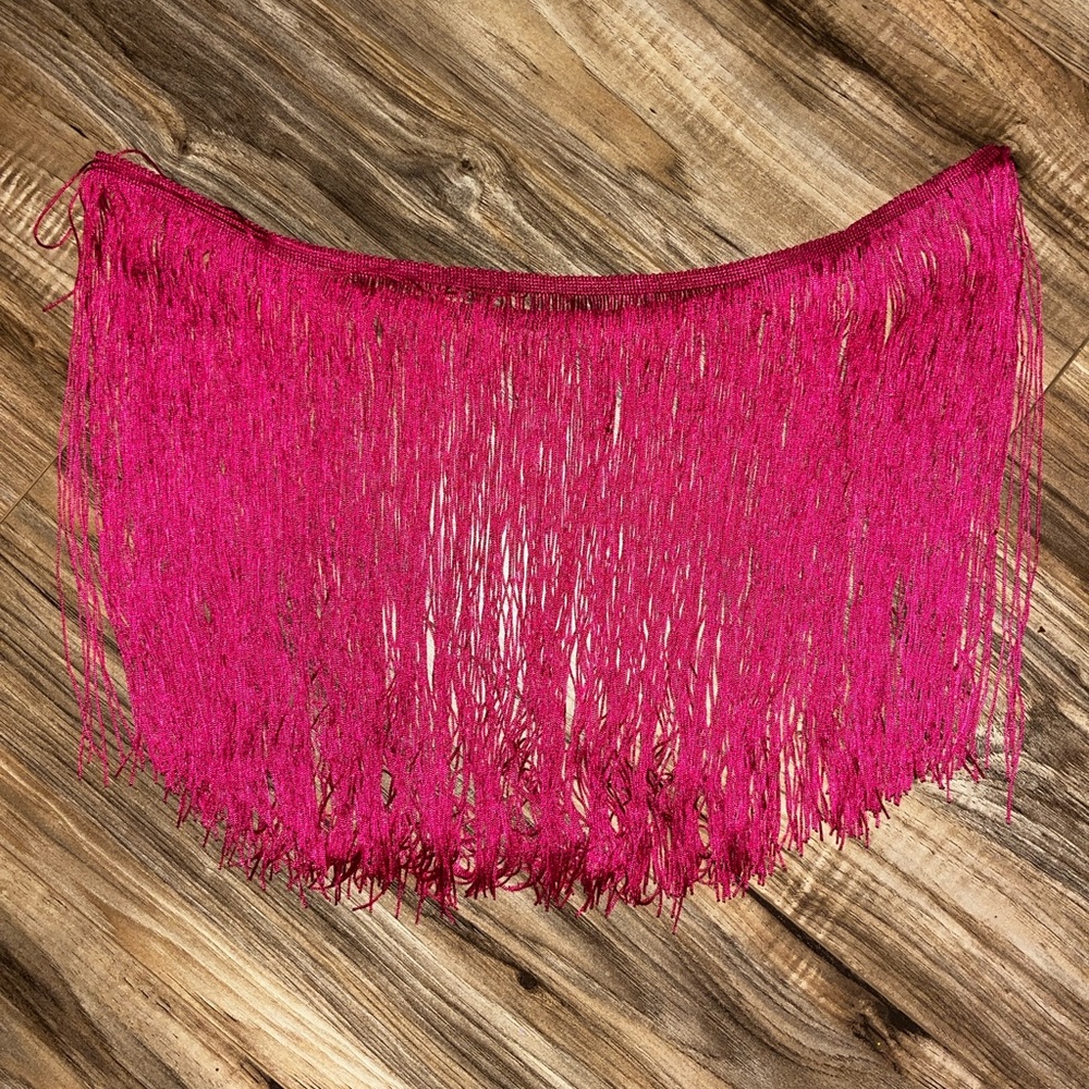 12 inch fuchsia fringe trim
